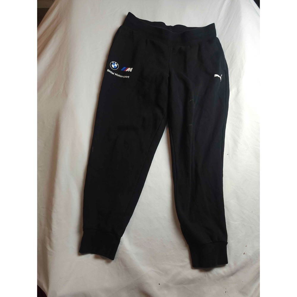 Puma BMW Motorsport Sweatpants Mens L Black Fleece Joggers Athleisure Outdoor